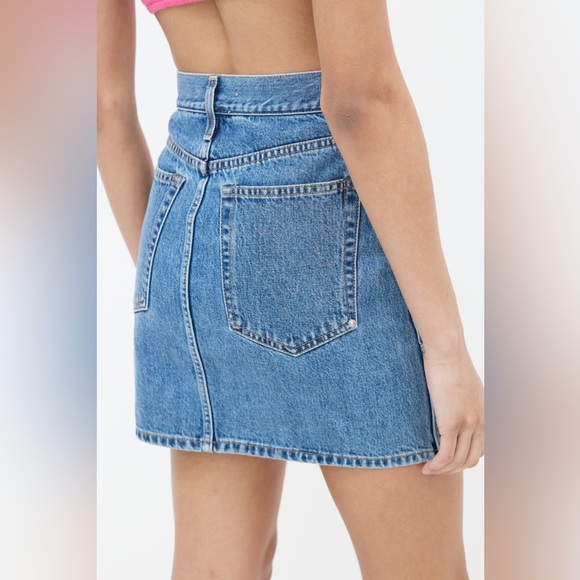 NWT Helmut Lang Blue Medium Wash A-Line Jeans Skirt - US Waist 24 - Picture 5 of 10